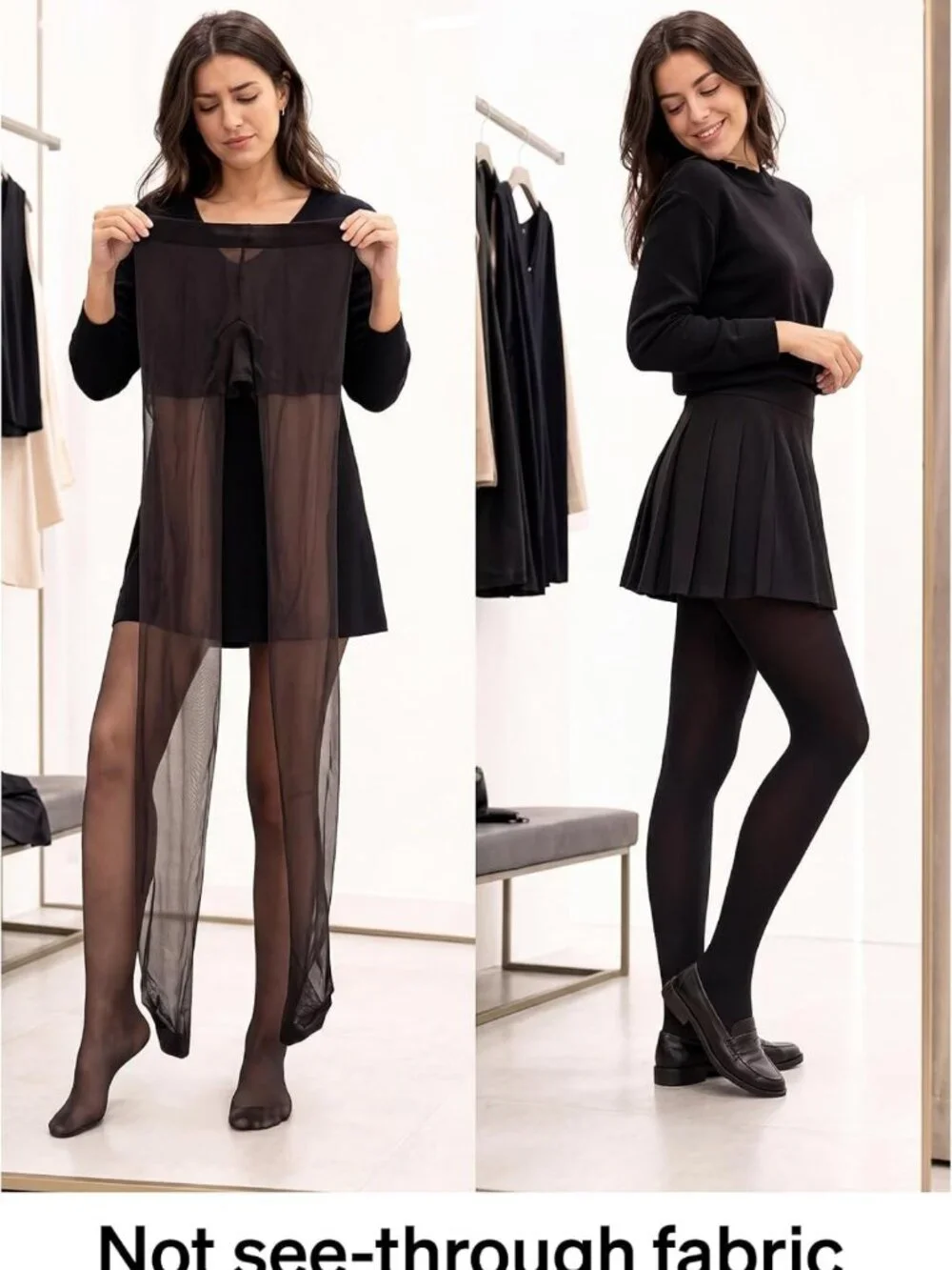 Super Opaque Control Top Tights for Women - Comfortable & Stylish Legwear